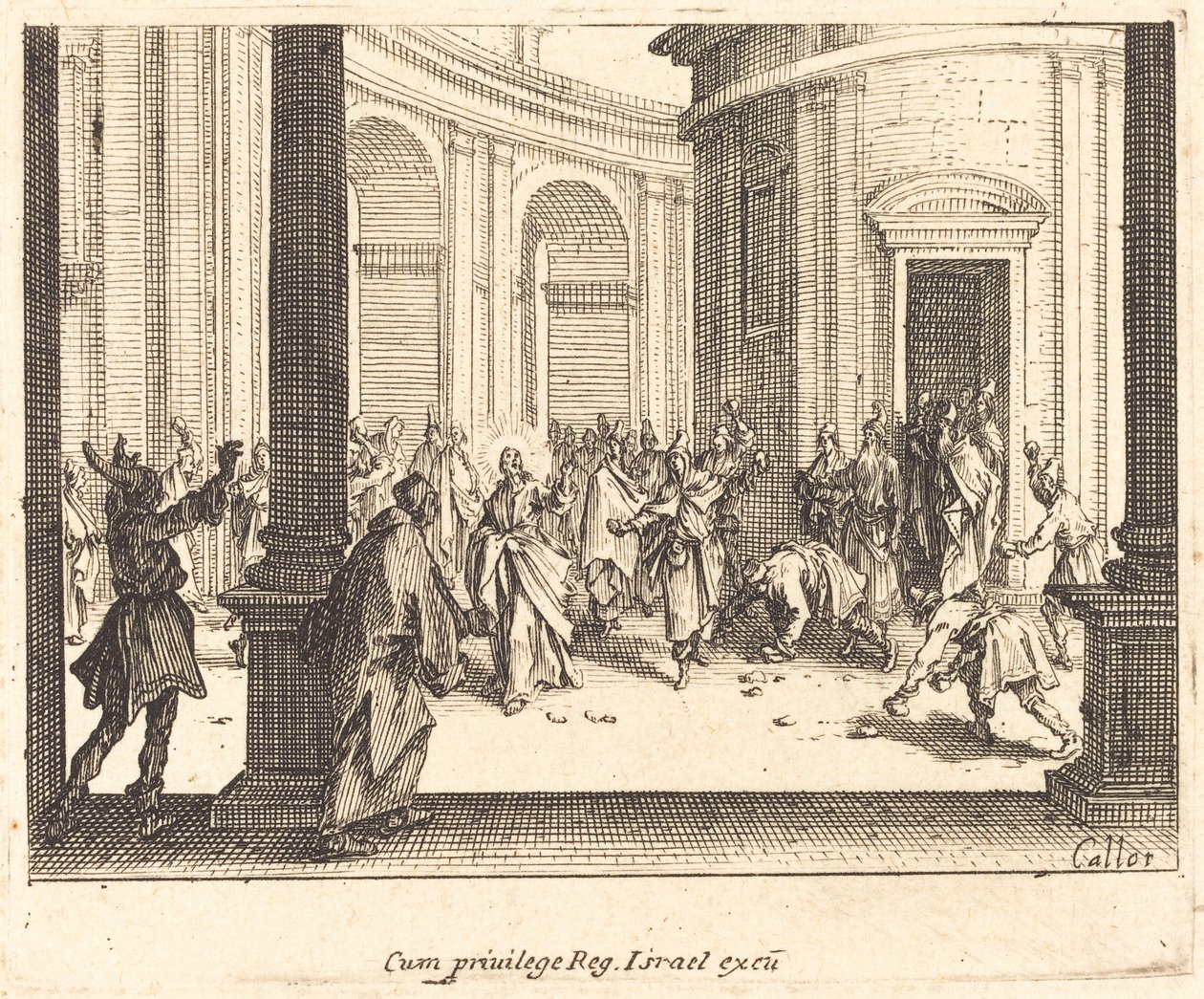 Jesu stening af Jacques Callot