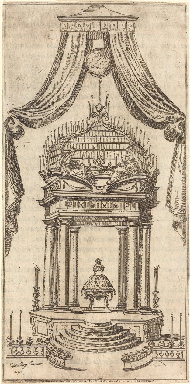 Katafalken, 1612. af Jacques Callot