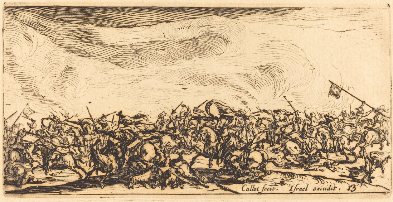 Kavalerikampen med sværd af Jacques Callot