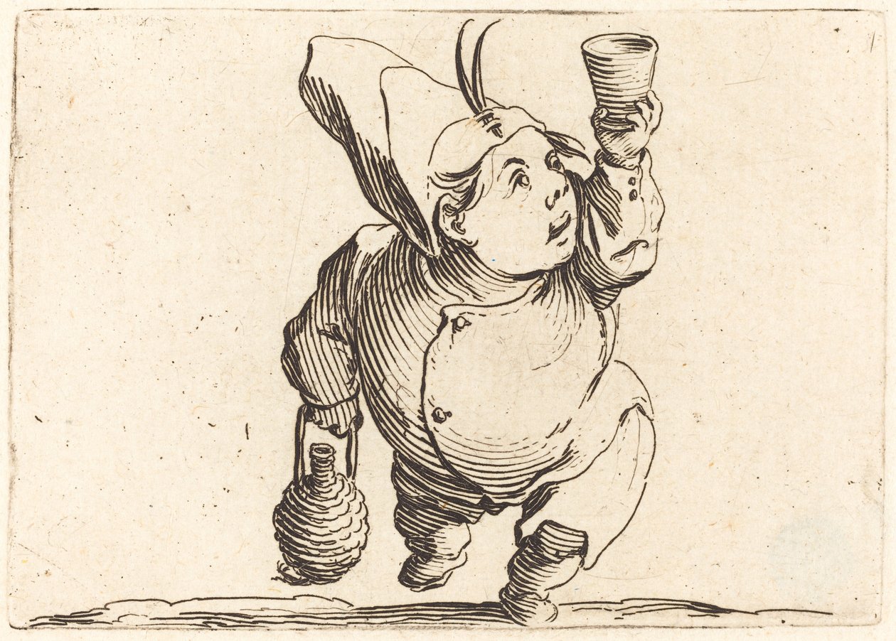 Drikkeren, set forfra, ca. 1622. af Jacques Callot