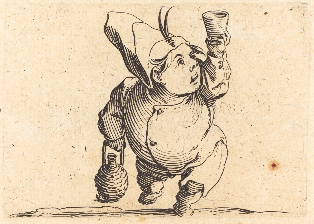 Drikkeren, set forfra, ca. 1622. af Jacques Callot