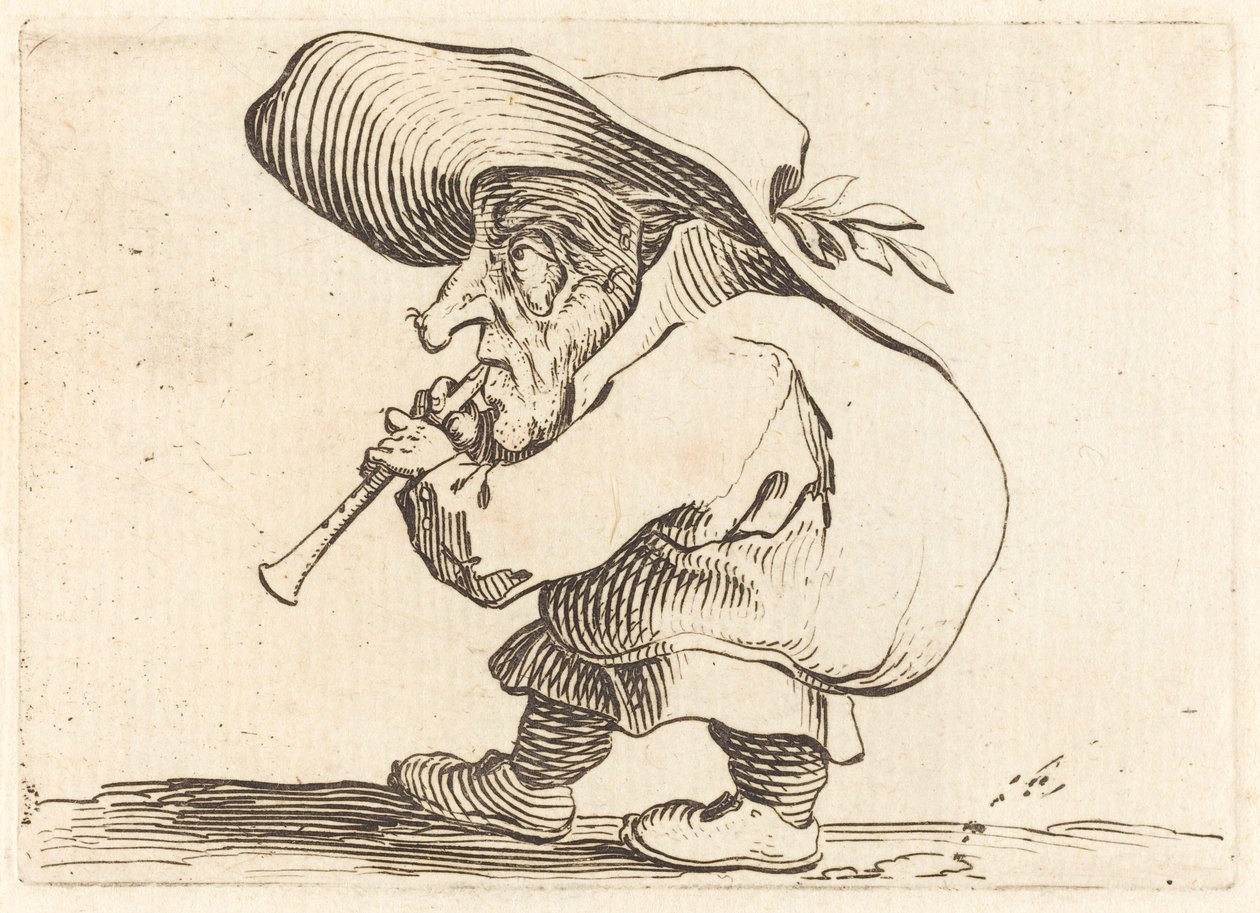 Flageolet-spilleren, ca. 1622. af Jacques Callot