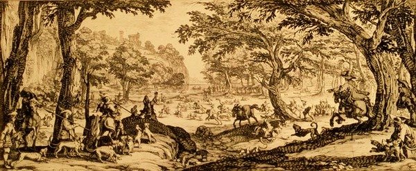 Den store jagt (ætsning) af Jacques Callot