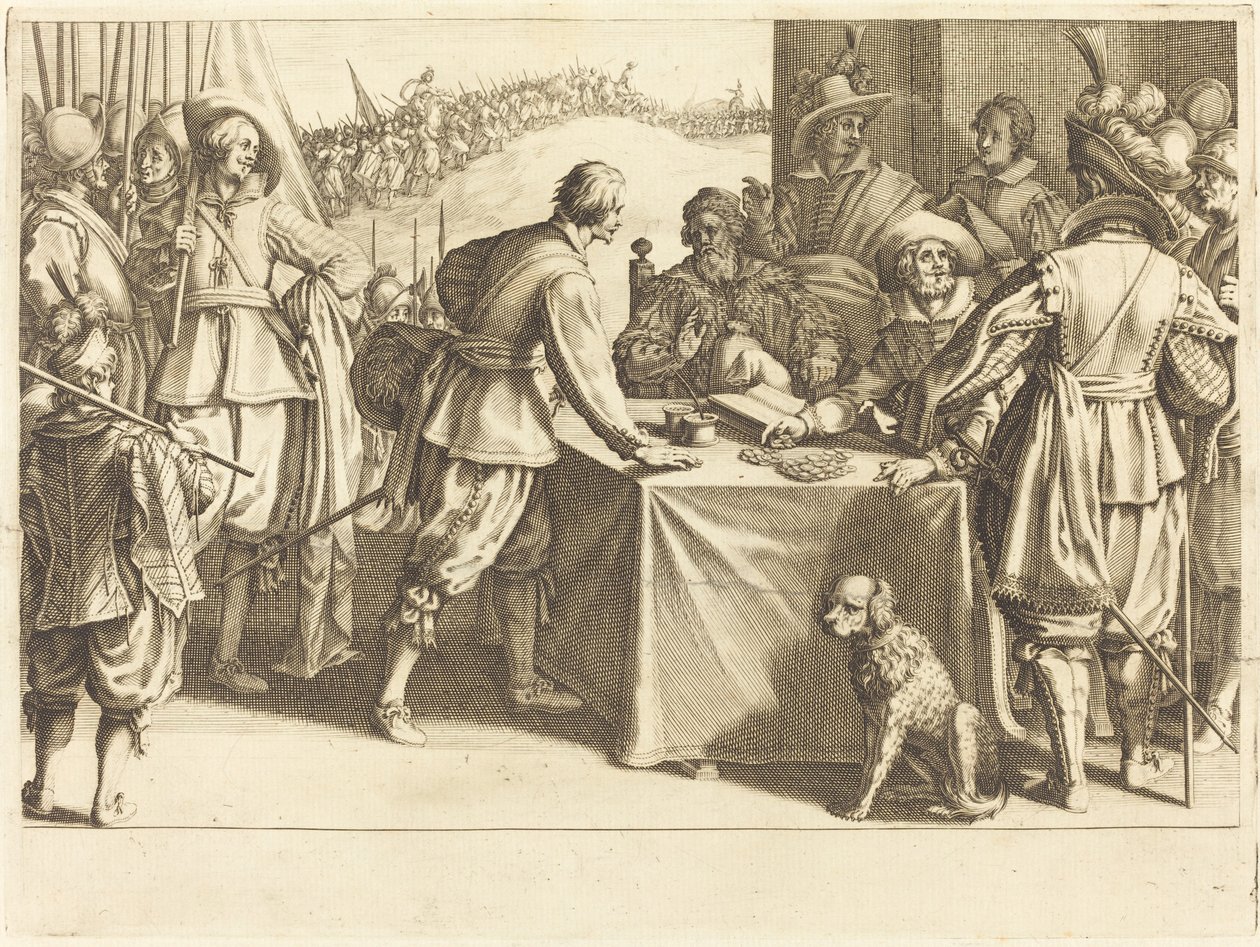 Ansættelsen af tropperne af Jacques Callot