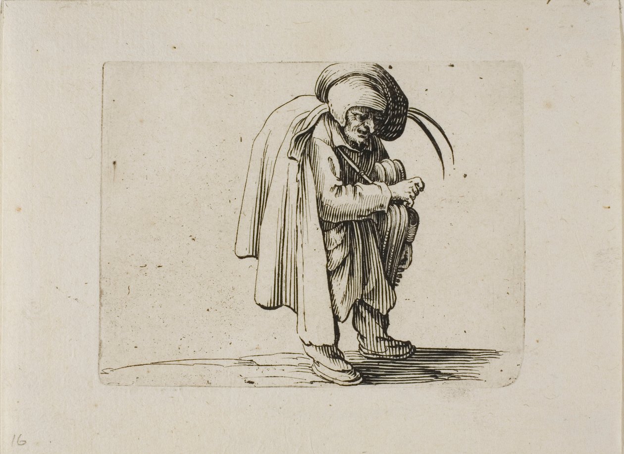 Hurdy-Gurdy Player, fra Varie Figure Gobbi af Jacques Callot