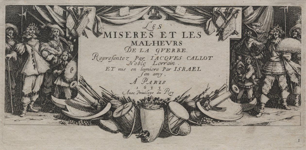 The Large Miseries of War: Titelside af Jacques Callot