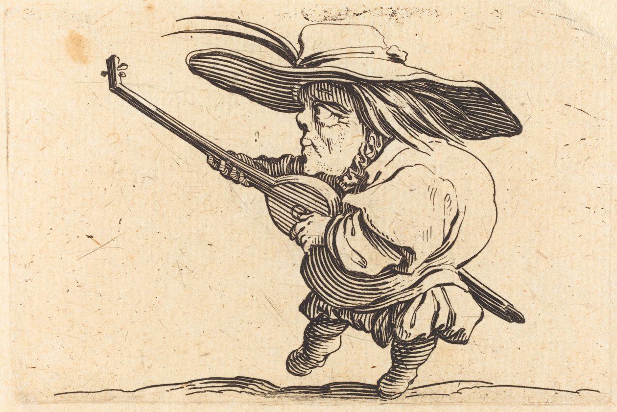 Lutespilleren, ca. 1622. af Jacques Callot