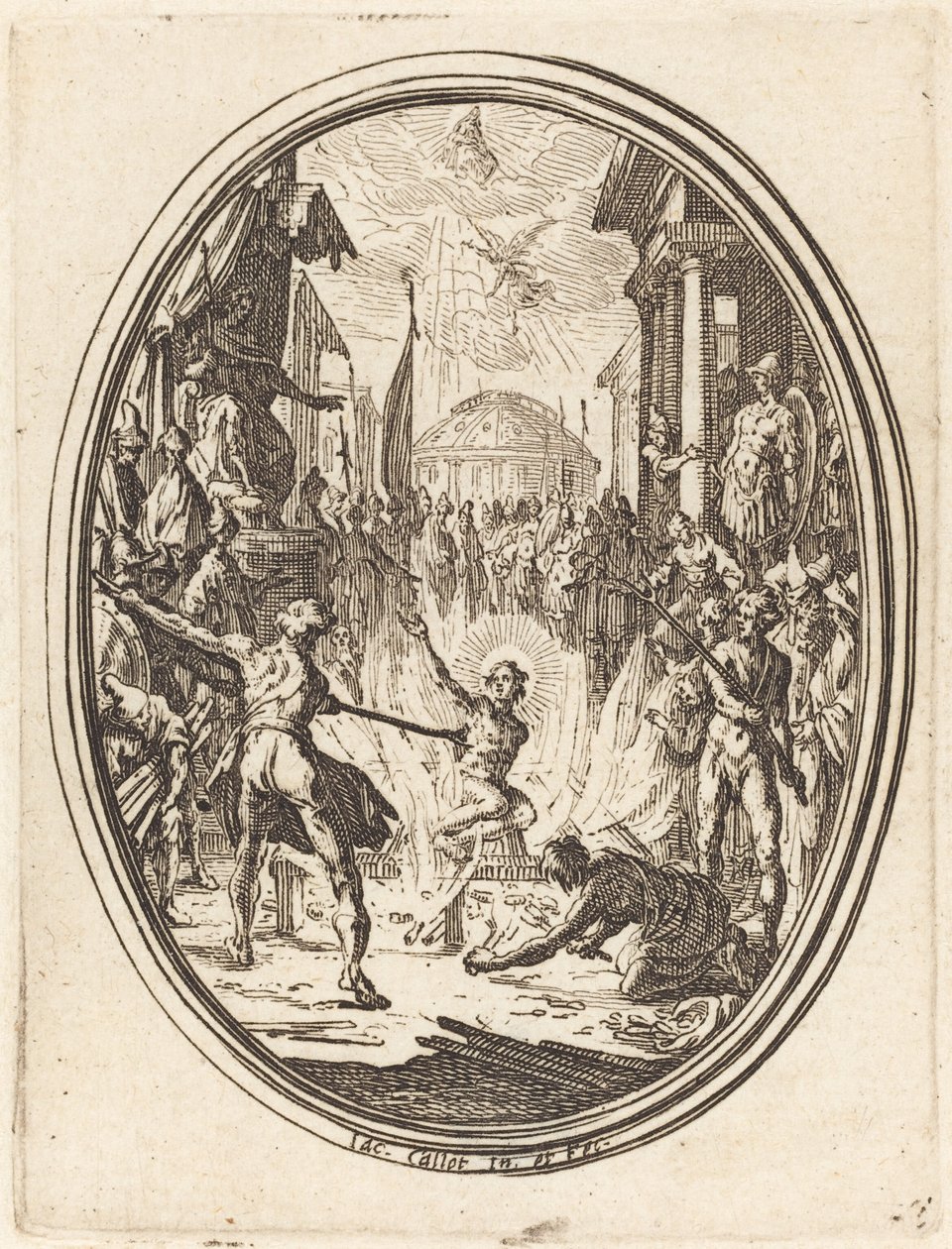 Saint Lawrences martyrium af Jacques Callot