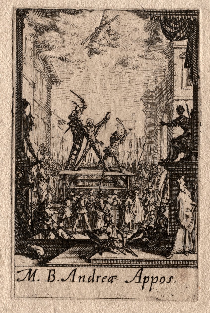 Apostlenes martyrium: St. Andreas. af Jacques Callot