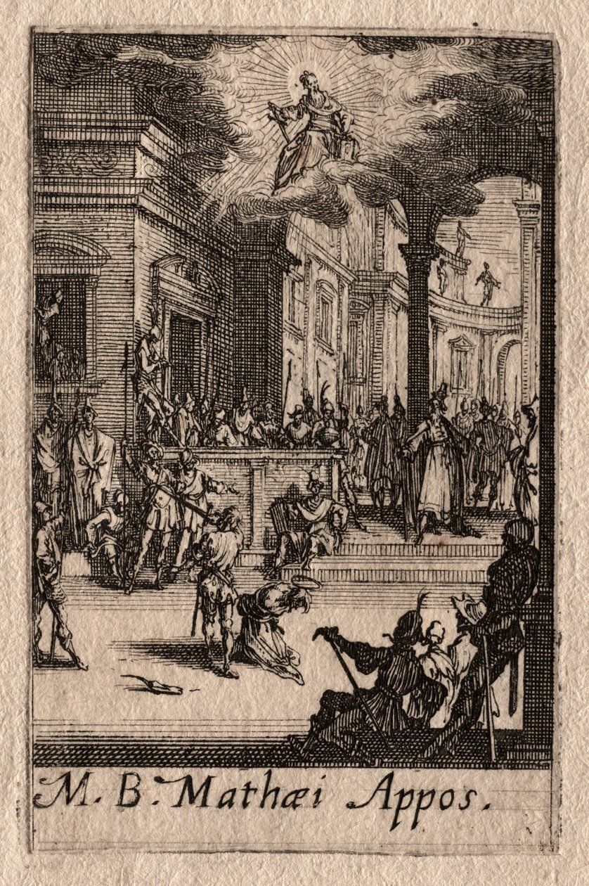Apostlenes martyrium: St. Matthæus af Jacques Callot