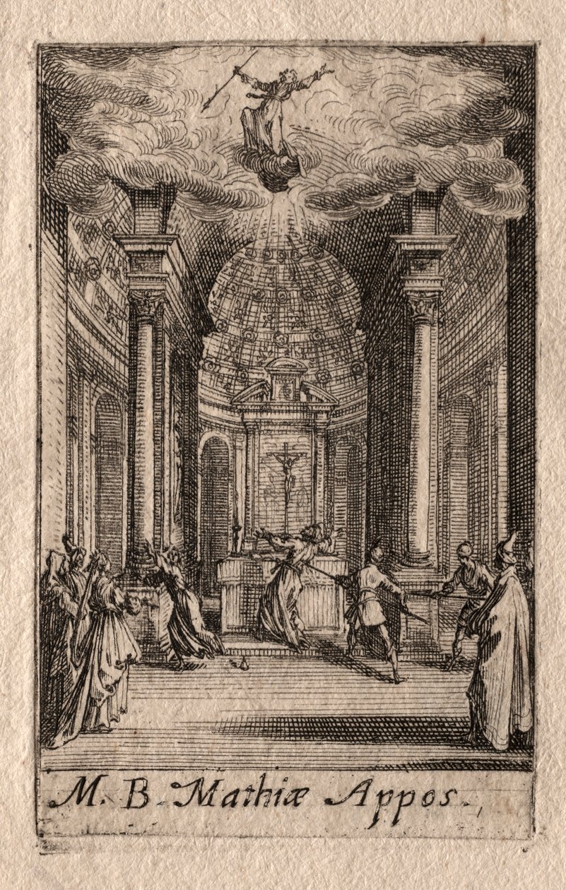 Apostlenes martyrium: Sankt Matthias af Jacques Callot