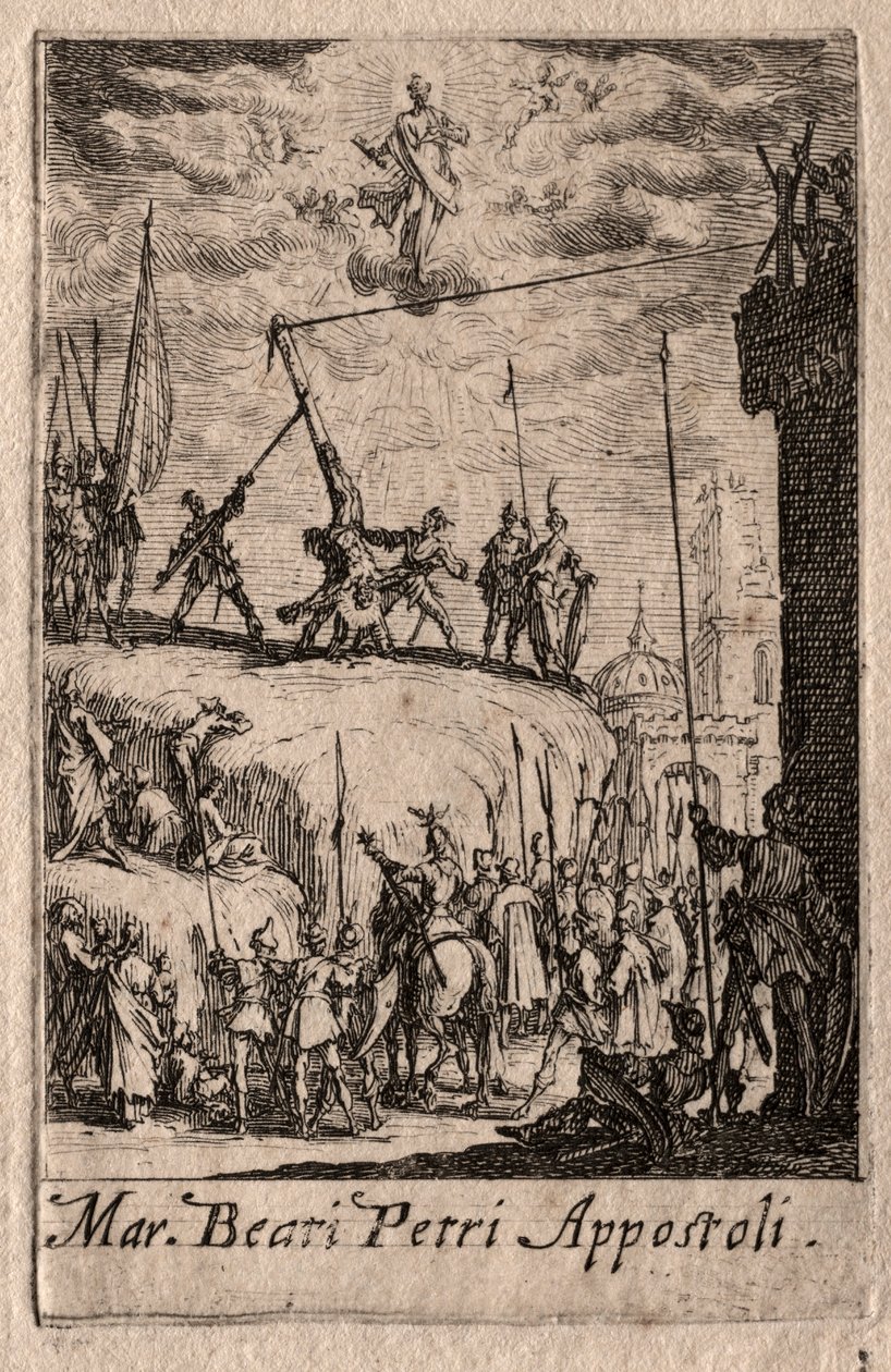 Apostlenes martyrium: Sankt Peter. af Jacques Callot