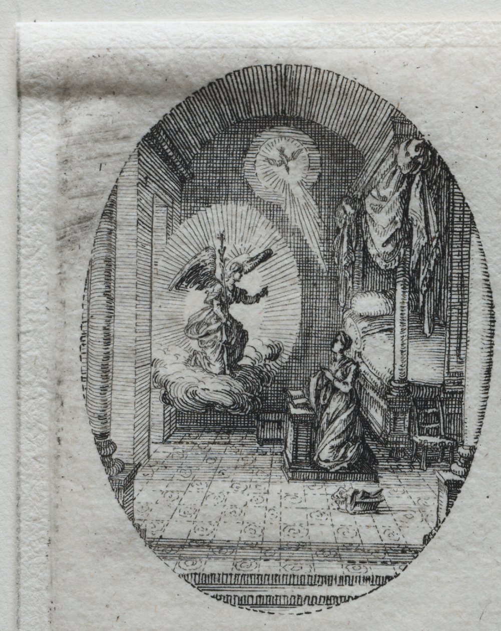Lidenskabens mysterier: bebudelsen. af Jacques Callot