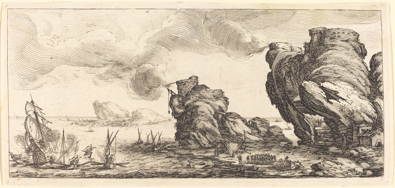 Søslaget, sandsynligvis ca. 1630. af Jacques Callot