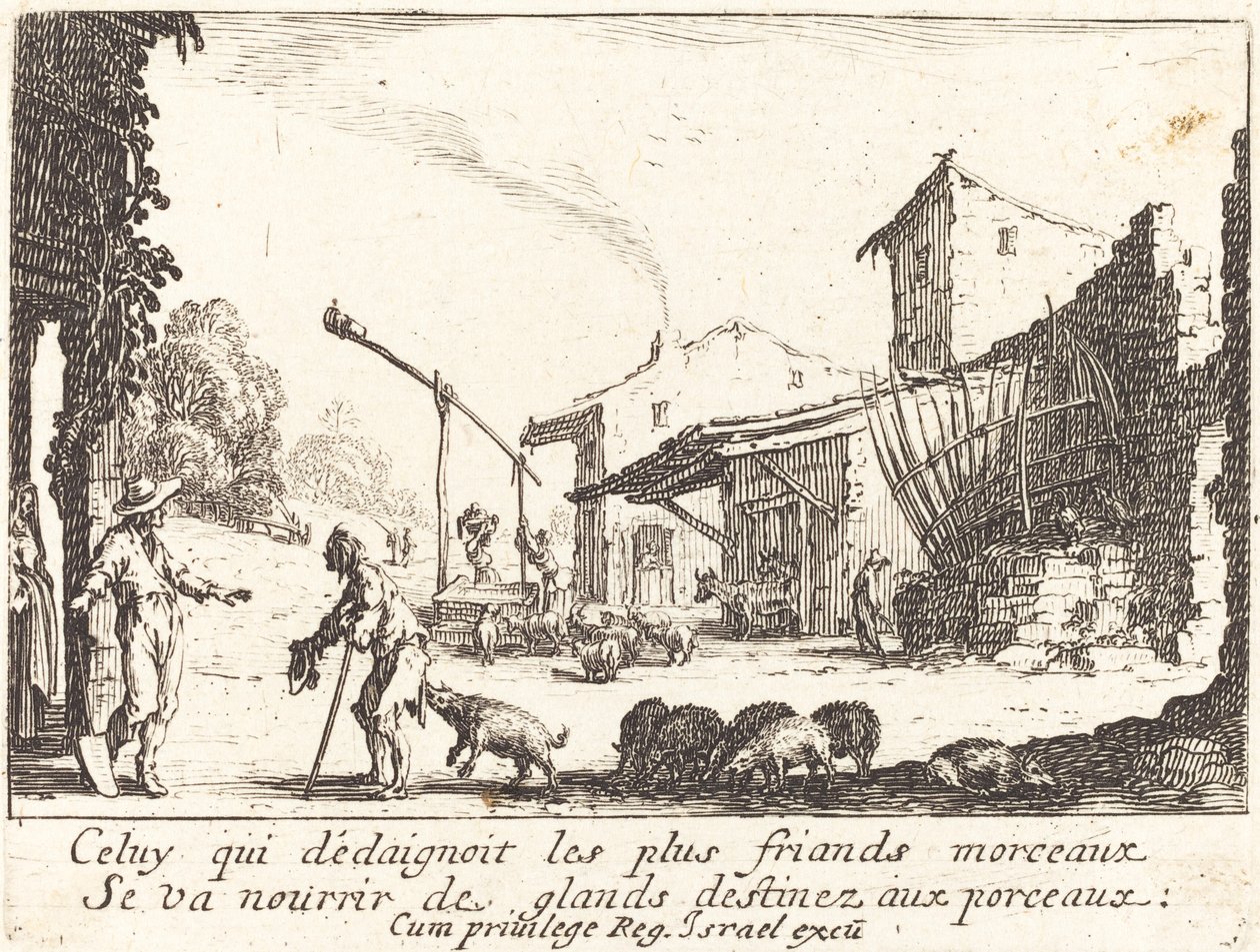 Svinehyrden, 1635. af Jacques Callot