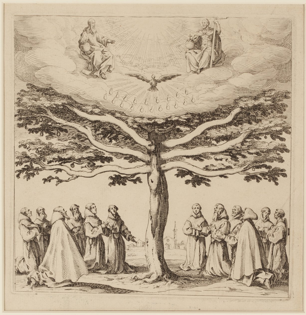 The Tree of St. Francis, ca. 1619 (radering) af Jacques Callot