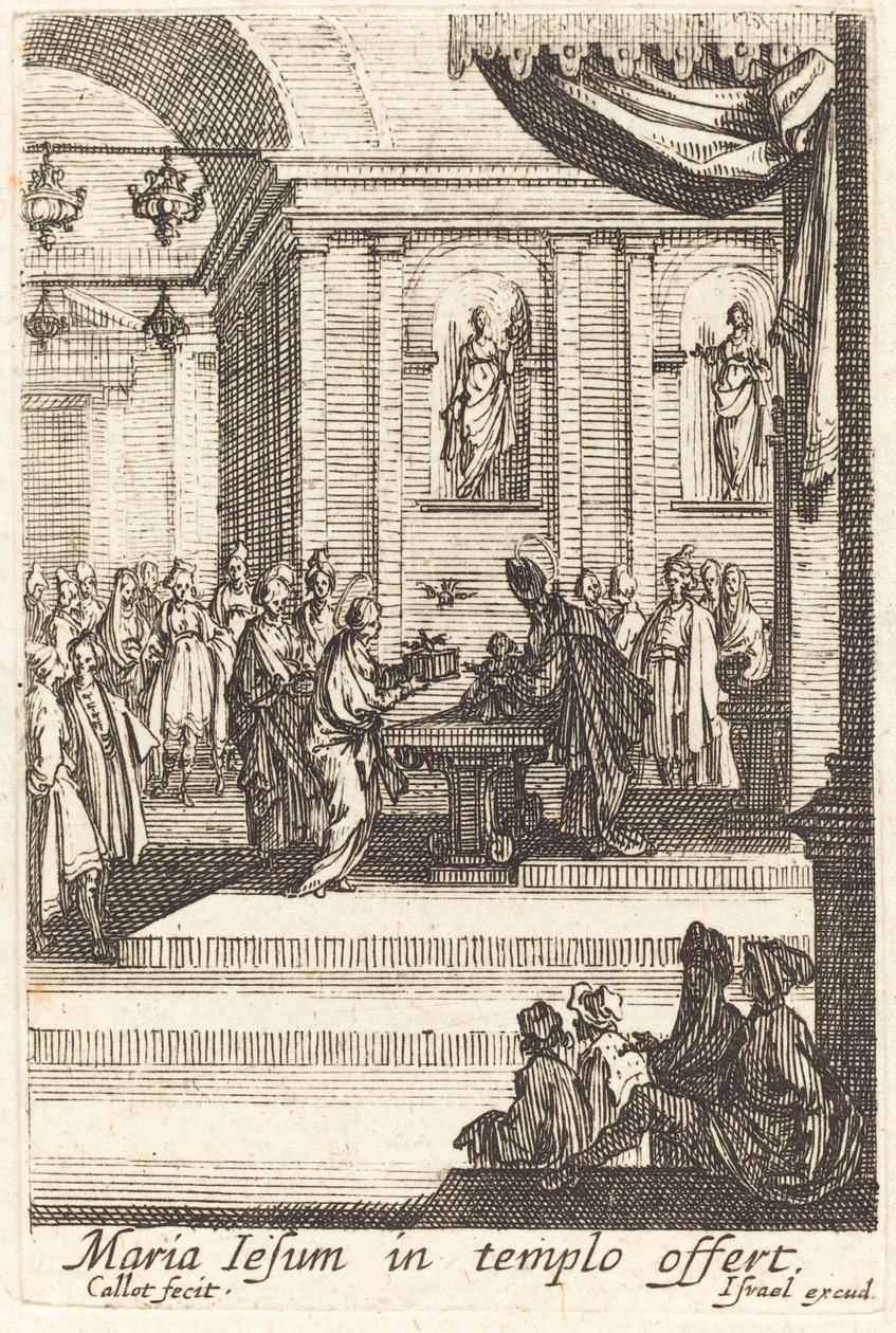 Jomfruen præsenterer Jesus i templet af Jacques Callot