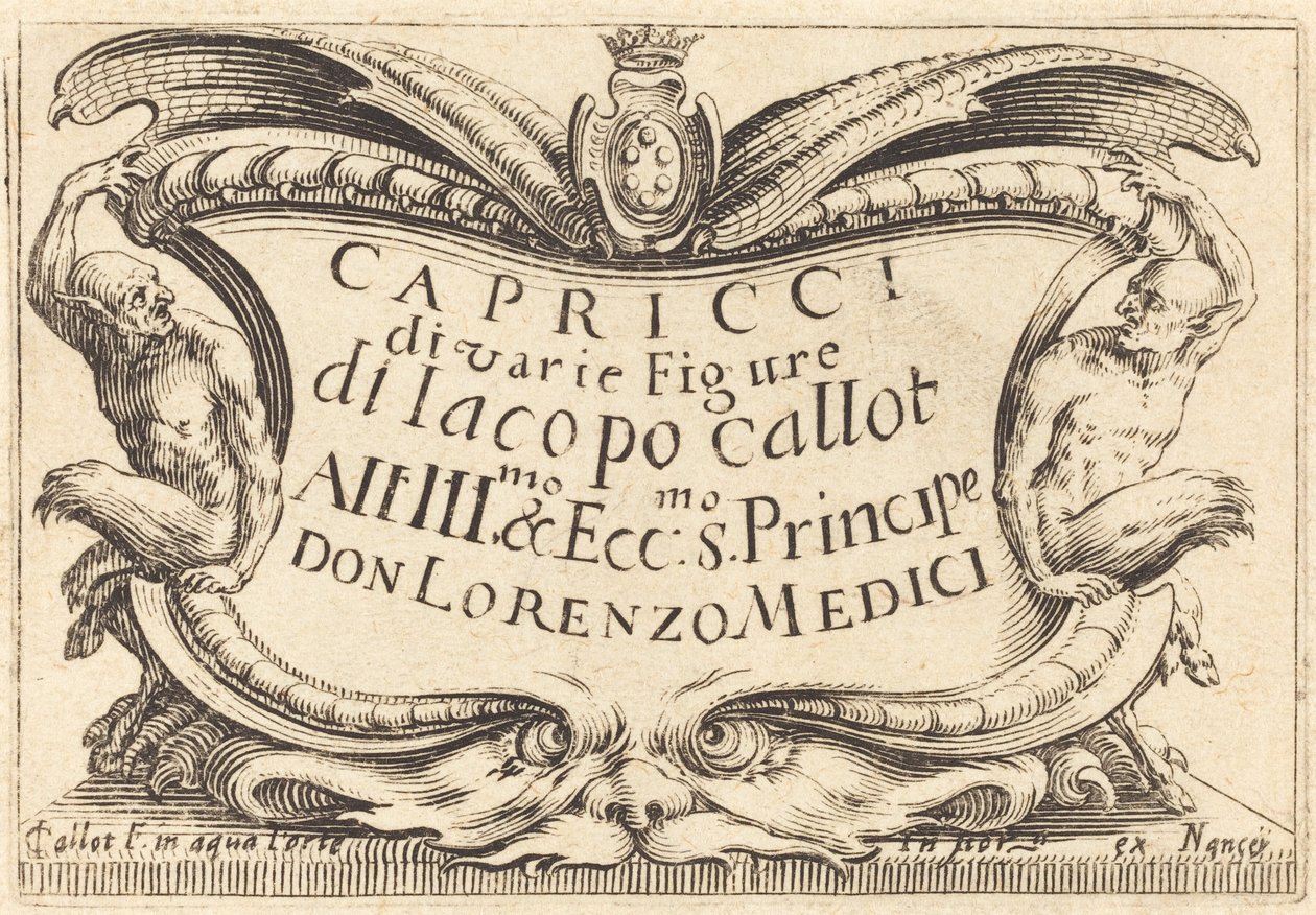Titelside for "The Capricci" af Jacques Callot