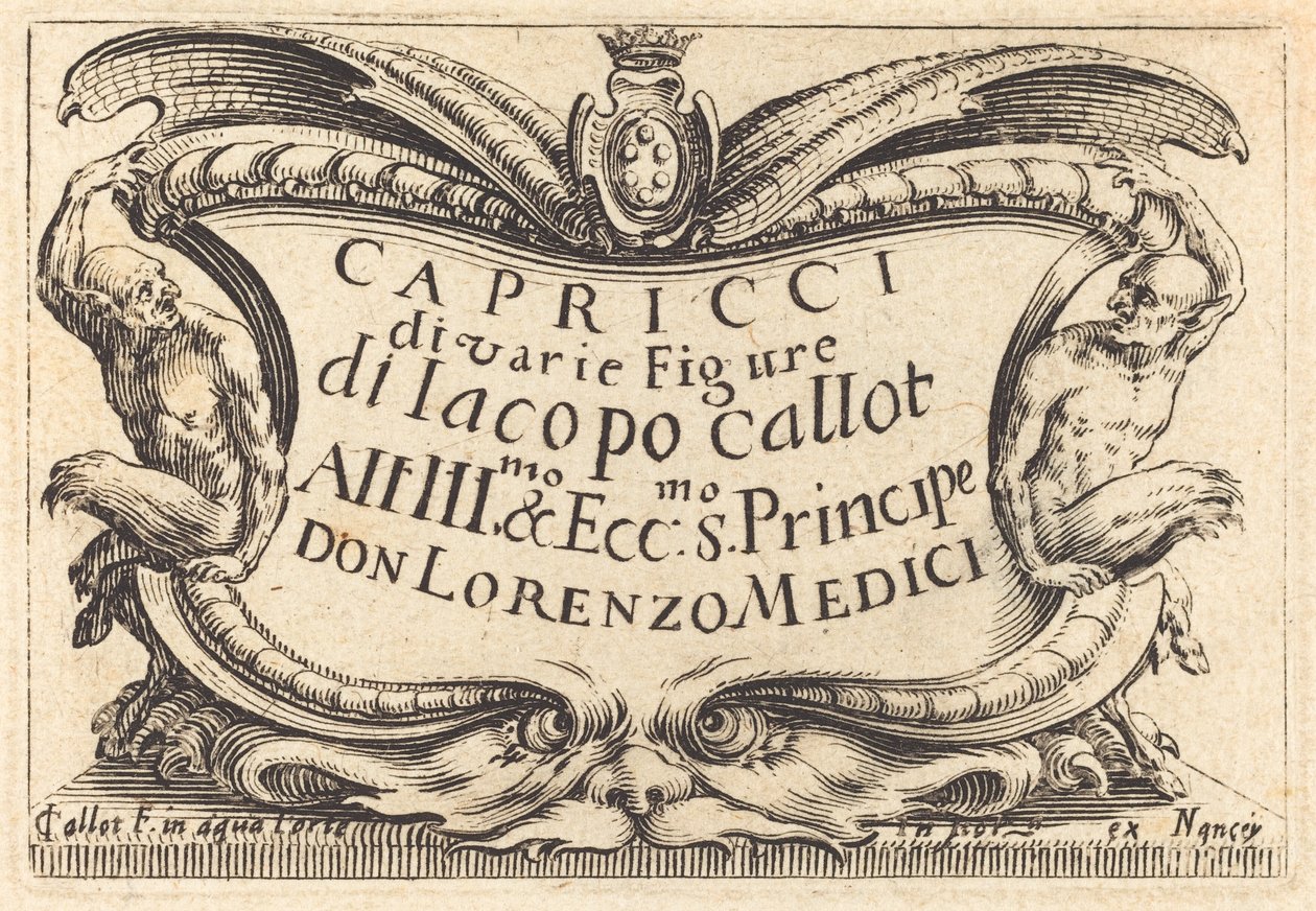 Titelside for "The Capricci" af Jacques Callot