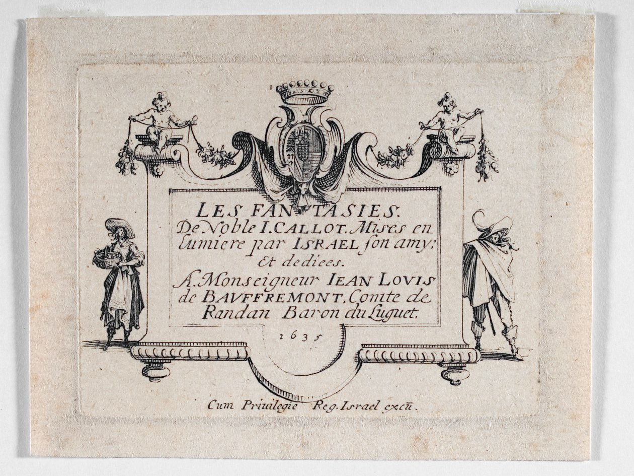 Titelblad af Les Fantaisies ... (radering) af Jacques Callot
