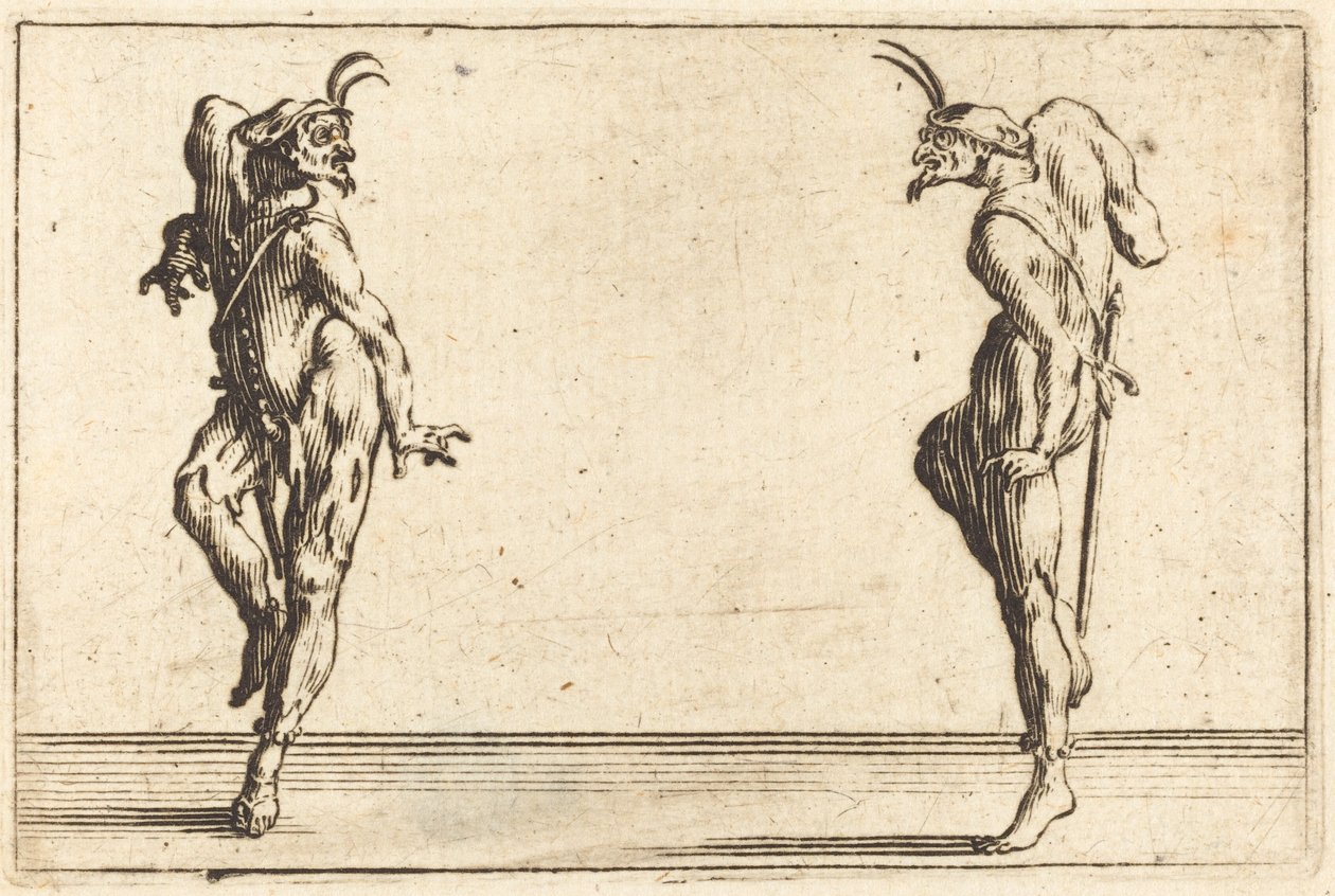 To Pantaloons danser af Jacques Callot