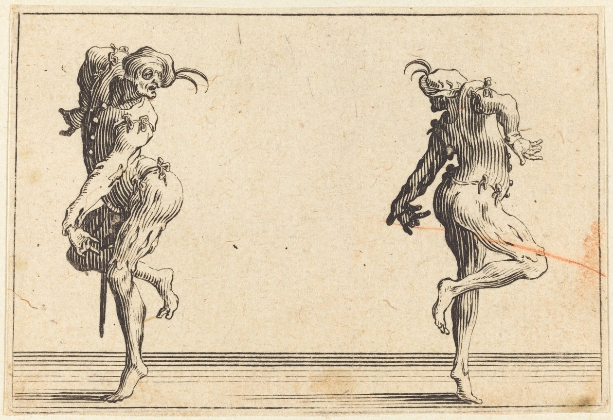 To Pantaloons danser af Jacques Callot