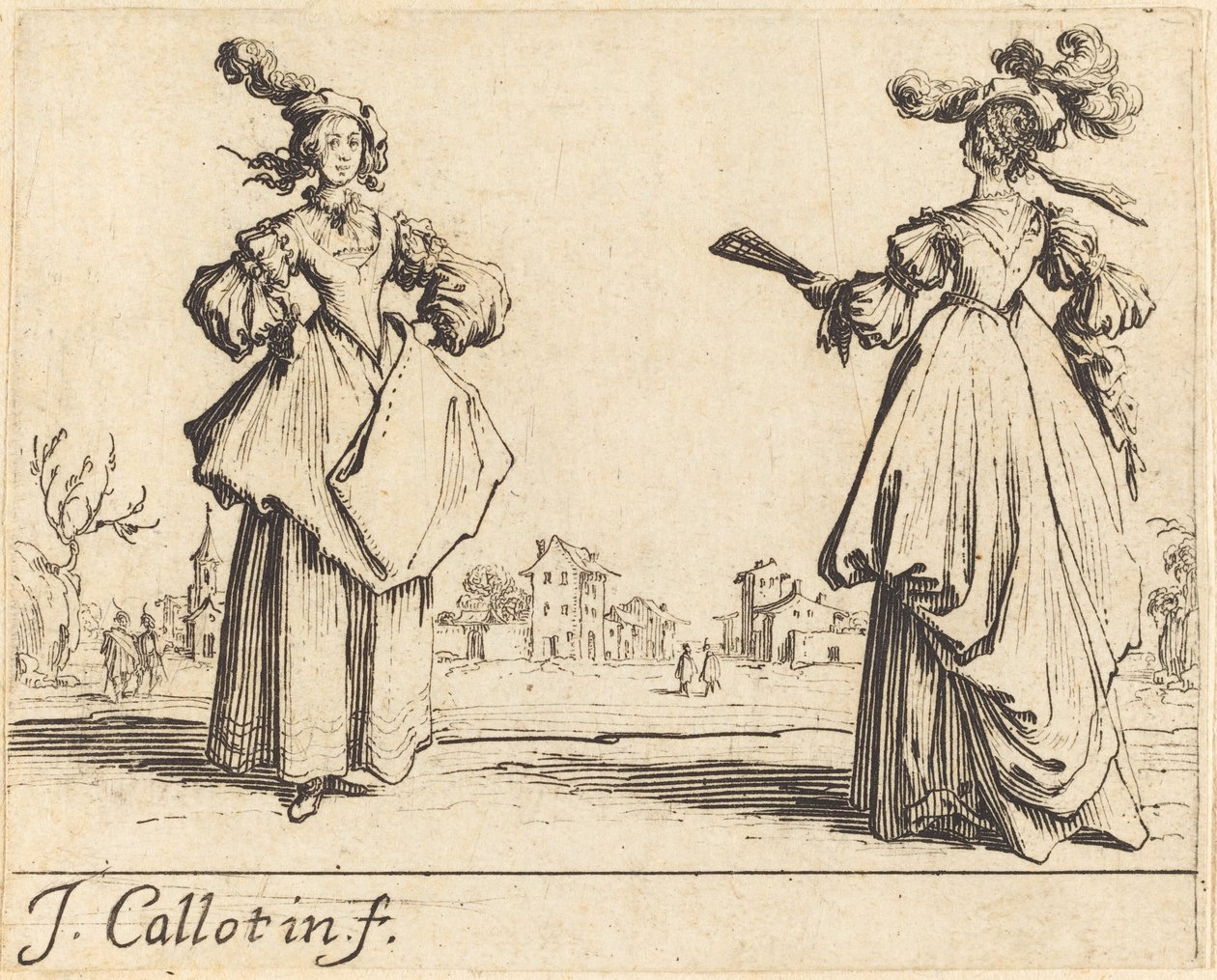 To samfundskvinder af Jacques Callot