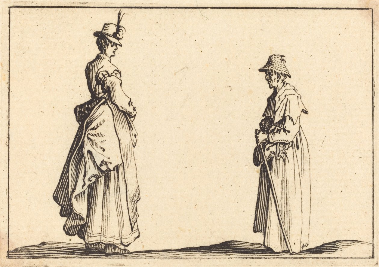 To kvinder i profil af Jacques Callot
