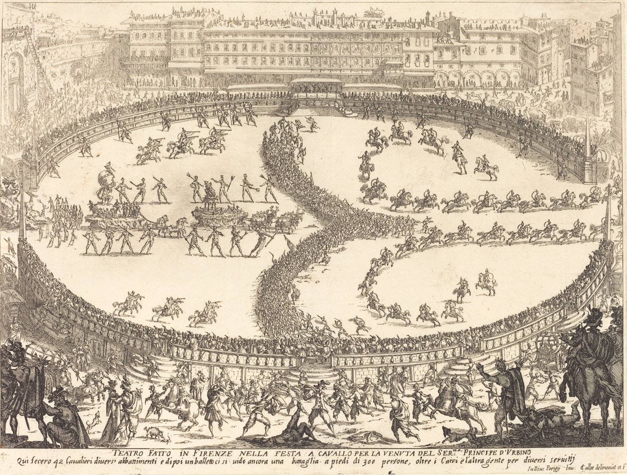 Udsigt over festivalen af Jacques Callot