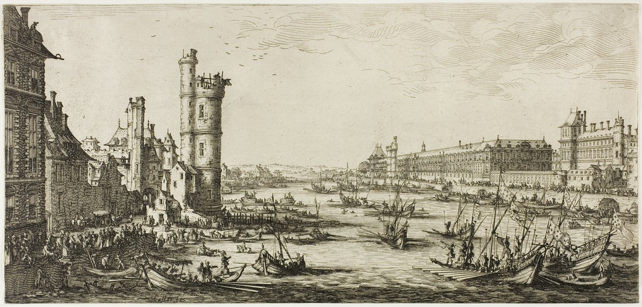 Udsigt over Louvre af Jacques Callot