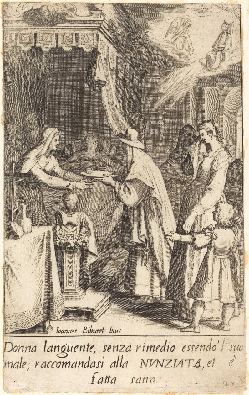 Den helbredte syge person af Jacques Callot after Giovanni Bilivert