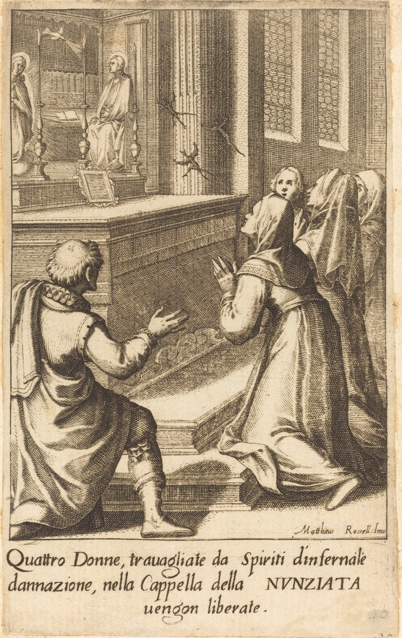 Fire kvinder af Jacques Callot after Matteo Rosselli