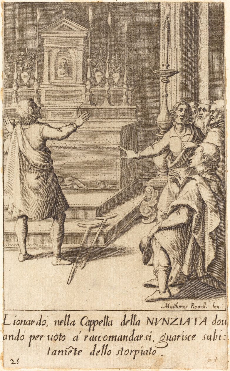 Lionardo af Jacques Callot after Matteo Rosselli