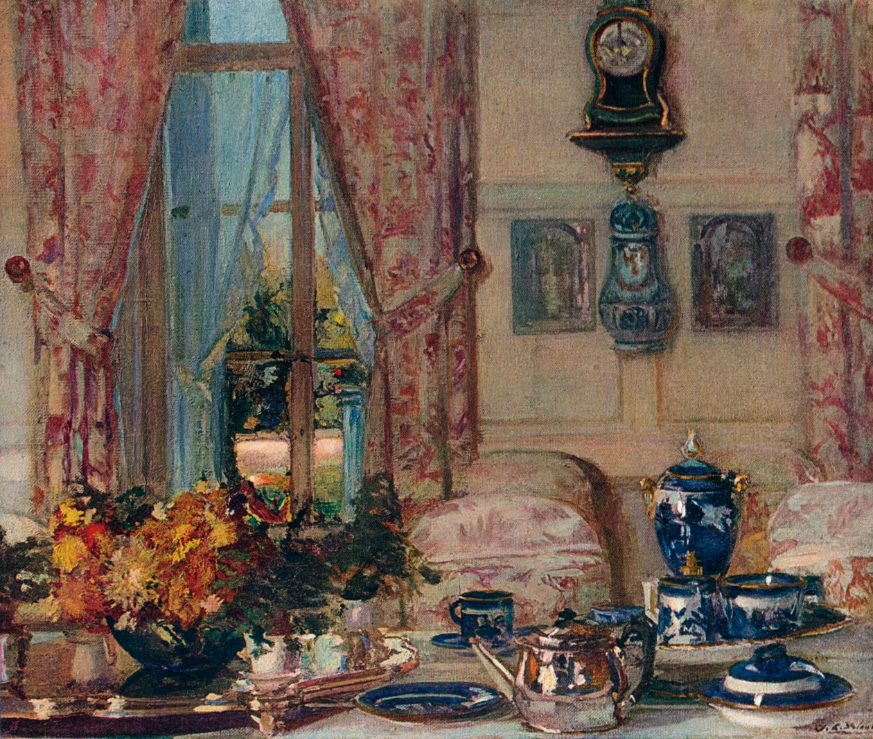 Spisestuen i Offranville, c1909 af Jacques Emile Blanche