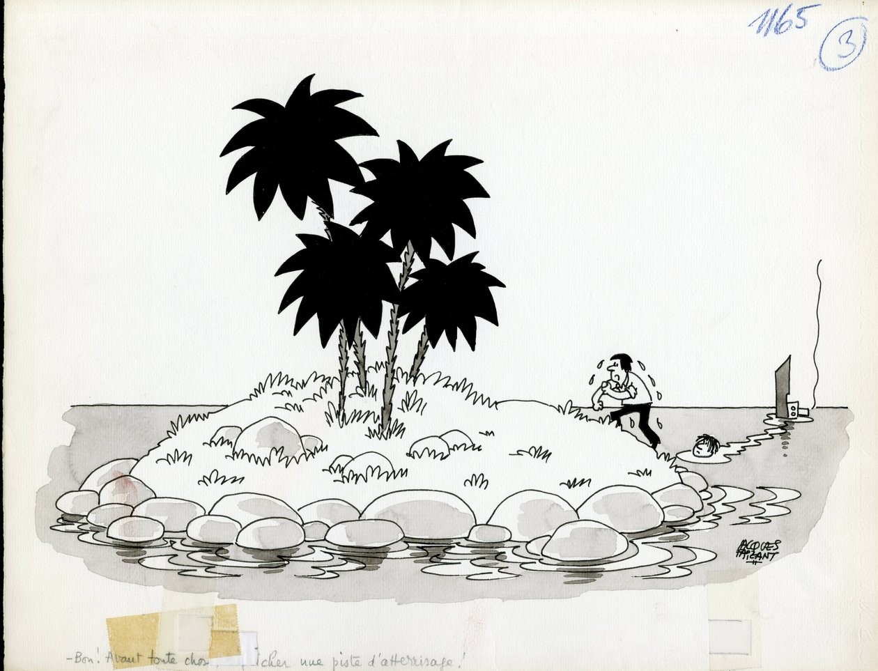 Jours de France, satire i sort/hvid af Jacques Faizant
