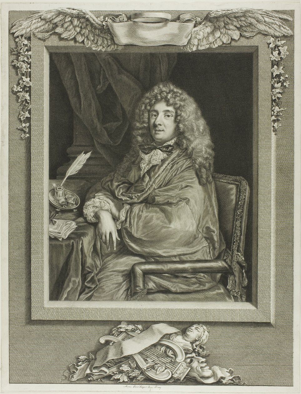 Moliere af Jacques Firmin Beauvarlet