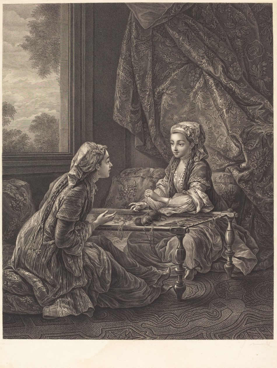 La Confidence af Jacques Firmin Beauvarlet after Carle Van Loo