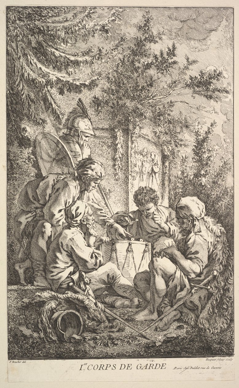 Første vagtværelse, ca. 1754. af Jacques Gabriel Huquier