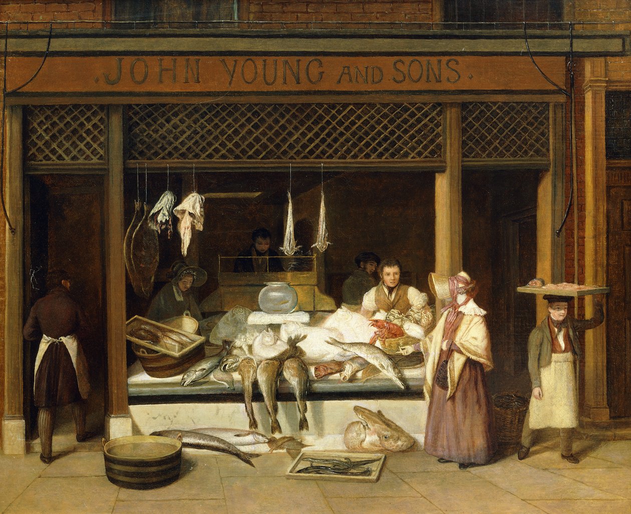 John Young og sønner, fiskehandlerne, af Jacques Laurent Agasse