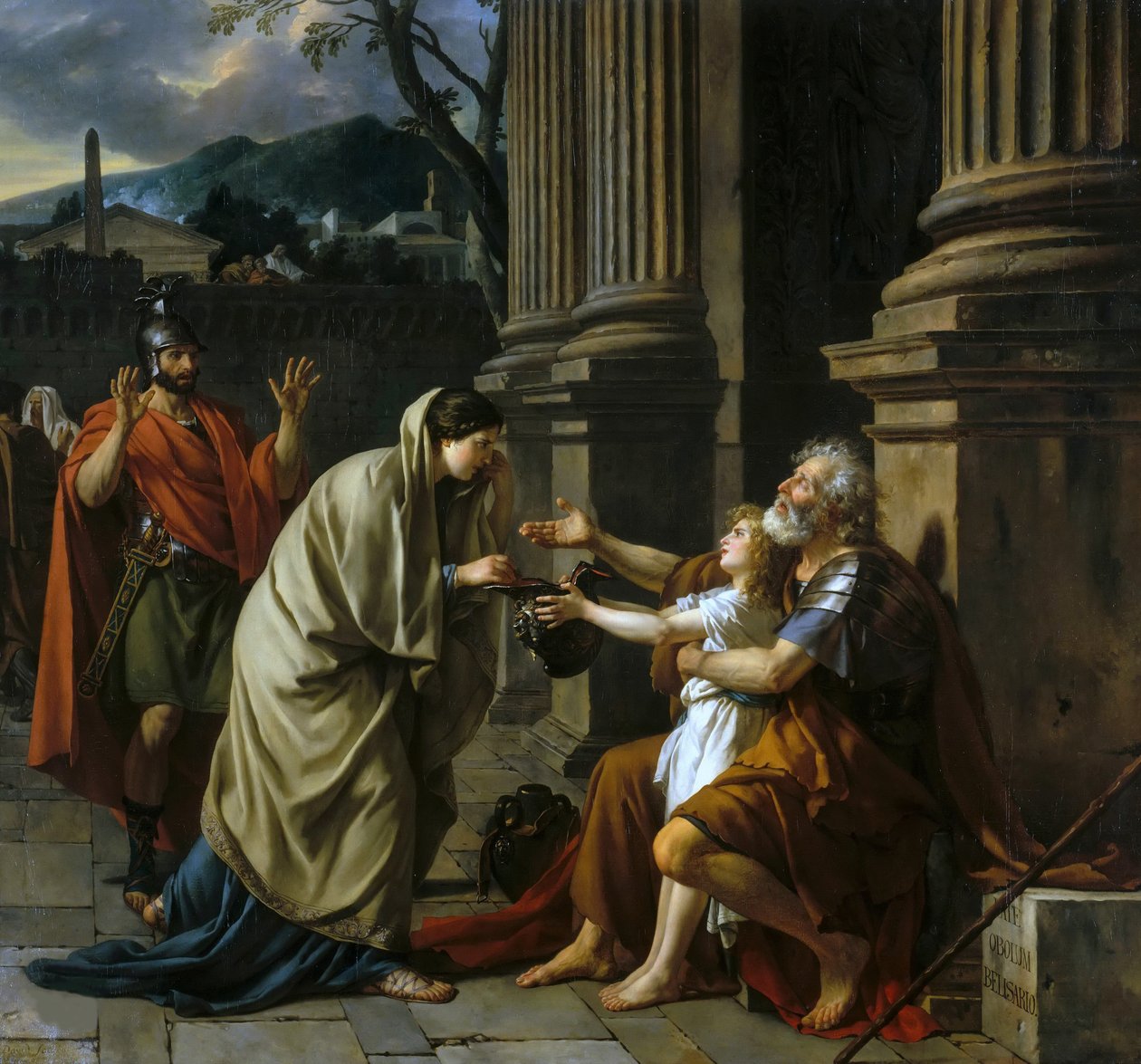 Belisarius tigger om almisser, 1781. af Jacques Louis David