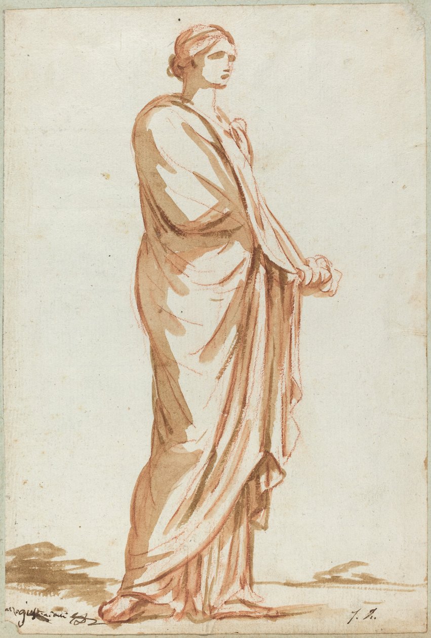 Romersk statue af en stående kvinde af Jacques Louis David