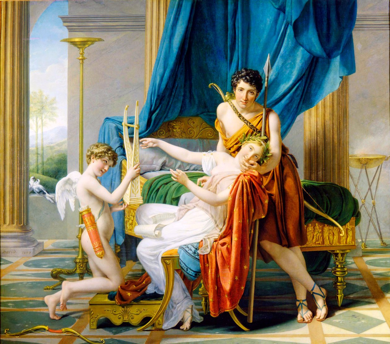 Sappho, Phaon og Amor, 1809. af Jacques Louis David