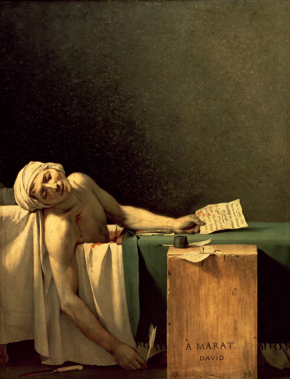 Marats død af Jacques Louis David