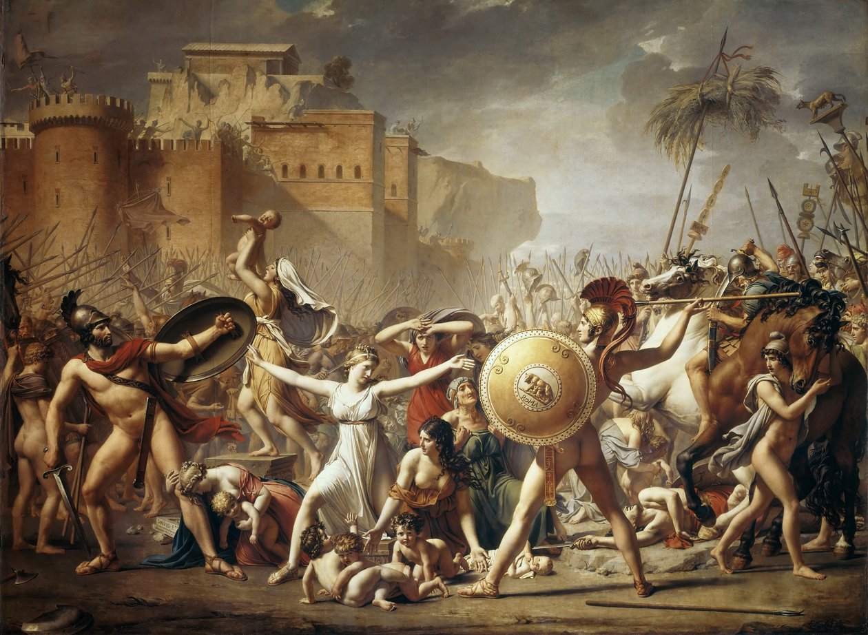 De sabinske kvinders voldtægt af Jacques Louis David