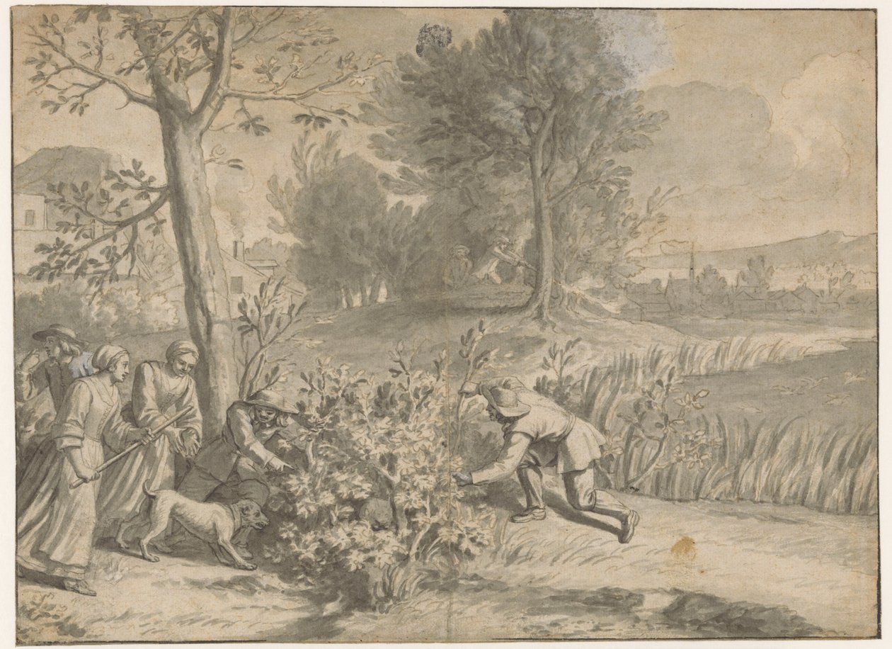 Kanin- og andejagt af Jacques Stella (attributed to)