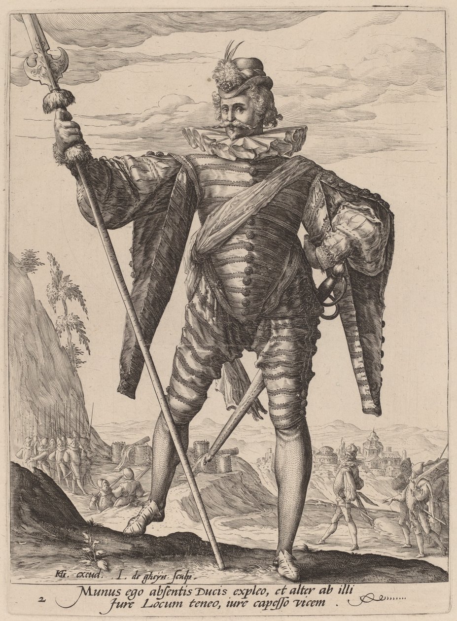Oberstløjtnant af Jacques de Gheyn II after Hendrik Goltzius