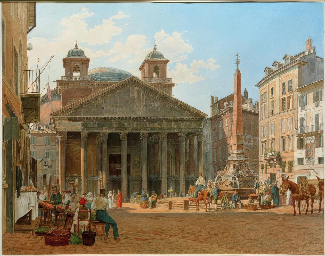 Das Pantheon und die Piazza della Rotonda i Rom af Jakob Alt