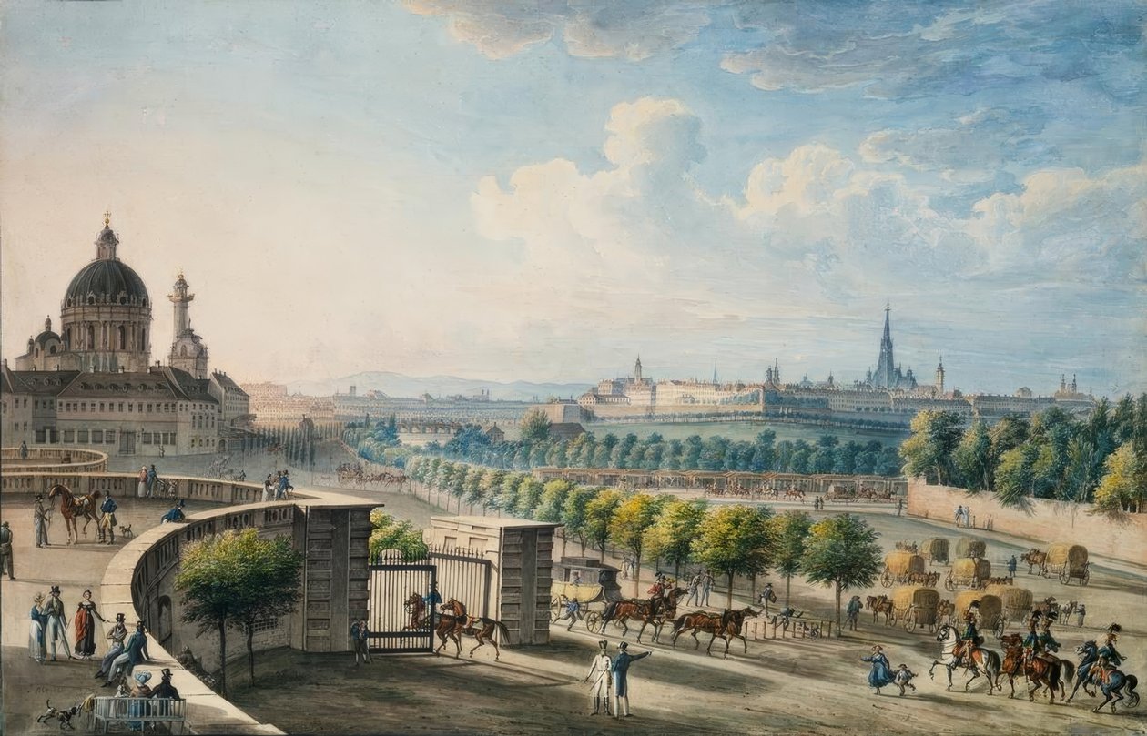 Wien fra Schwarzenbergpalais / Alt af Jakob Alt