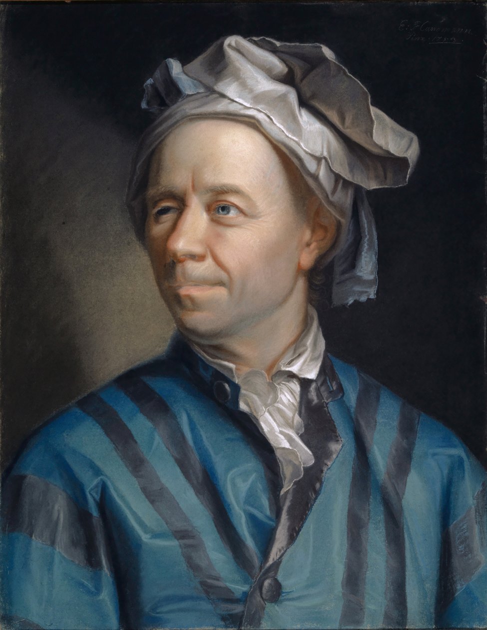 Portræt af Leonhard Euler (1707-1783) af Jakob Emanuel Handmann