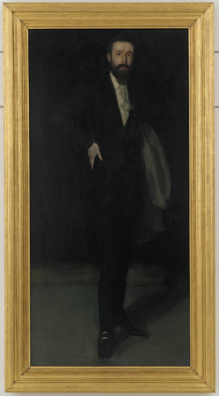 Arrangement i sort: Portræt af F.R. Leyland, ca. 1870 af James Abbott McNeill Whistler